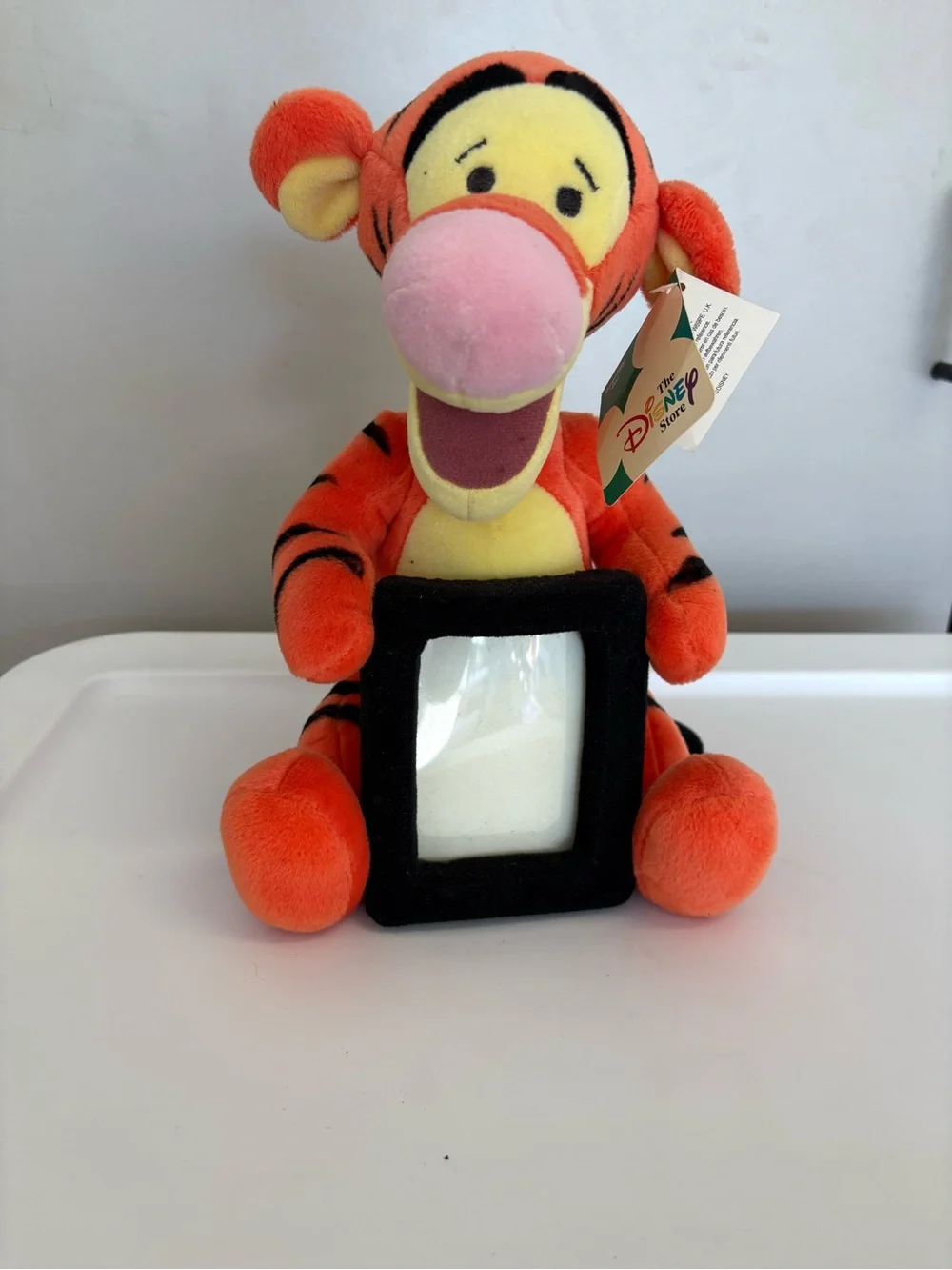 Disney store vintage 1990s Tigger plush with photo frame stuffed animal NEW